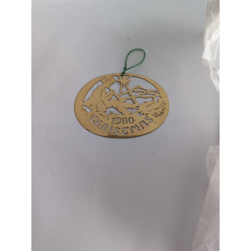 Vintage Biedermann Flat Brass Christmas Ornament 1980 German